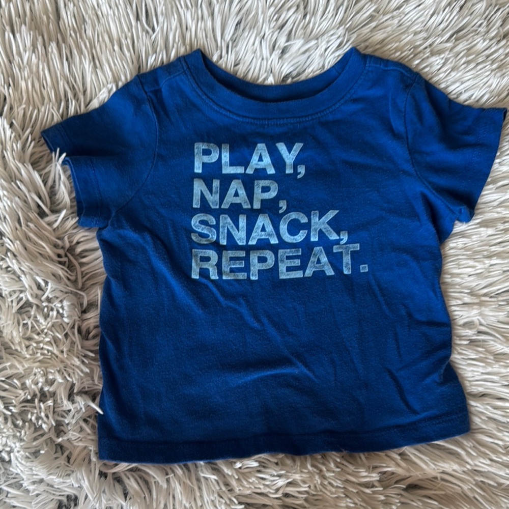 Blue T-Shirt with Playful Slogan | Old Navy | 12-18M